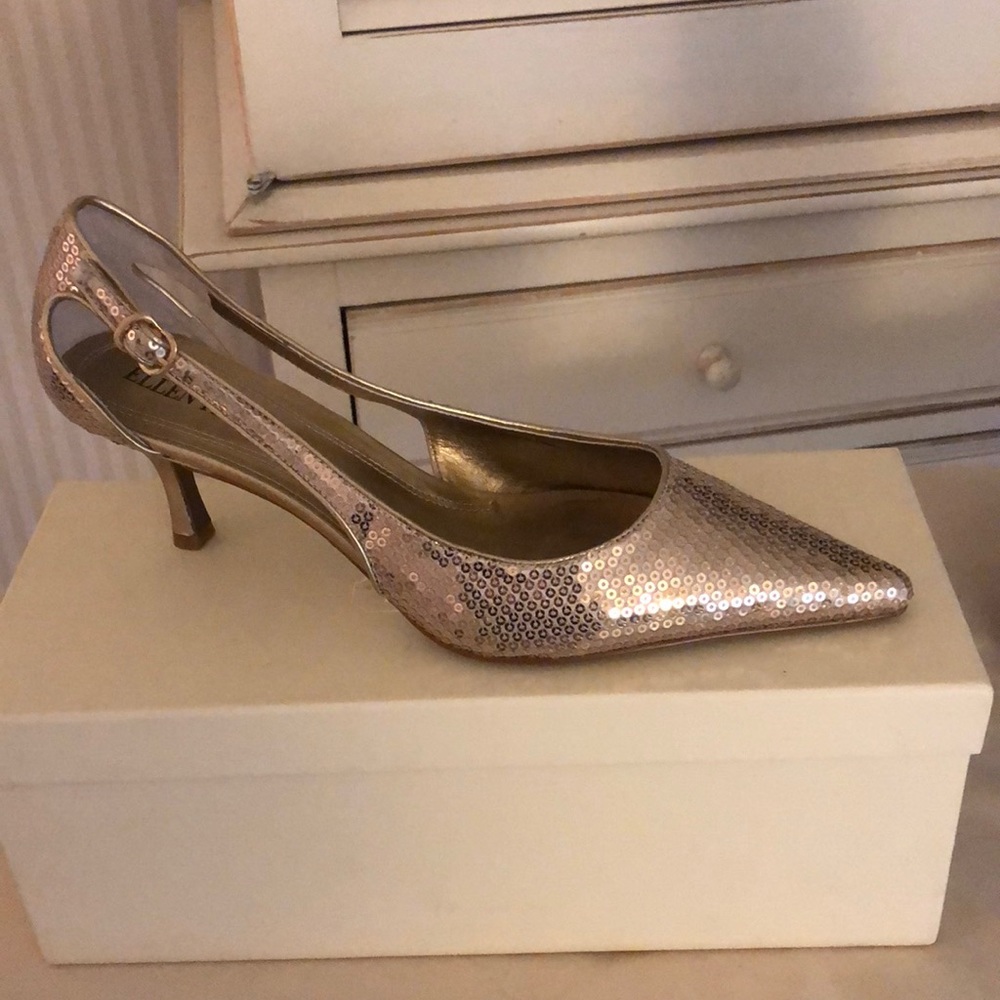 Brand new gold sequence evening shoes.